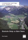 Buchcover Historische Belege zu Kalser Namen