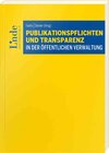 Buchcover Publikationspflichten und Transparenz in der öffentlichen Verwaltung