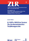 Buchcover § 1489a ABGB im System des liechtensteinischen Verjährungsrechts