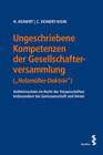 Buchcover Ungeschriebene Kompetenzen der Gesellschafterversammlung („Holzmüller-Doktrin“)
