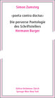 Buchcover 'poeta contra doctus' Die perverse Poetologie des Schriftstellers Hermann Burger