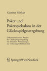 Buchcover Poker und Pokerspielsalons in der Glücksspielgesetzgebung