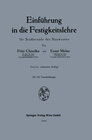 Buchcover Einführung in die Festigkeitslehre für Studierende des Bauwesens