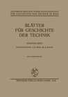 Buchcover Blätter für Geschichte der Technik