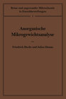 Buchcover Anorganische Mikrogewichtsanalyse