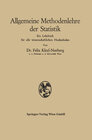 Buchcover Allgemeine Methodenlehre der Statistik