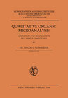 Buchcover Qualitative Organic Microanalysis
