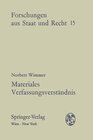 Buchcover Materiales Verfassungsverständnis