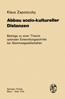 Buchcover Abbau sozio-kultureller Distanzen