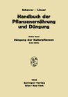 Buchcover Düngung der Kulturpflanzen