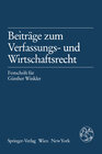 Buchcover Beiträge zum Verfassungs- und Wirtschaftsrecht