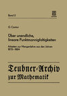 Buchcover Über unendliche, lineare Punktmannigfaltigkeiten