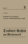 Buchcover Arbeiten zur Analysis und zur mathematischen Logik