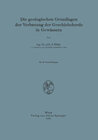 Buchcover Die Geologischen Grundlagen der Verbauung der Geschiebeherde in Gewässern