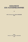 Buchcover Gedanken zur Naturphilosophie