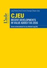Buchcover CJEU - Recent Developments in Value Added Tax 2016