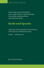 Buchcover Recht und Sprache