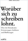 Buchcover Worüber sich zu schreiben lohnt