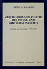 Buchcover Zur Theorie und Politik des Privat- und Wirtschaftsrechtes