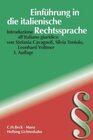 Buchcover Einführung in die italienische Rechtssprache