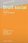 Buchcover Droit social, Volume I