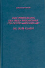 Buchcover Zur Entwicklung der Freien Hochschule für Geisteswissenschaft