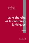 Buchcover La recherche et la rédaction juridiques