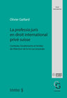 Buchcover La professio juris en droit international privé suisse