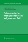 Buchcover Schweizerisches Obligationenrecht Allgemeiner Teil