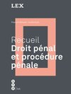 Buchcover Recueil: Droit pénal et procédure pénale