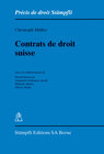 Buchcover Contrats de droit suisse