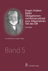 Buchcover Eugen Hubers Basler Obligationenrechtsmanuskript zum Allgemeinen Teil des OR