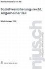 Buchcover Sozialversicherungsrecht, Allgemeiner Teil, Entwicklungen 2009