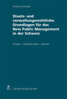 Buchcover Staats- und verwaltungsrechtliche Grundlagen für das New Public Management in der Schweiz