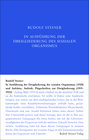 Buchcover In Ausführung der Dreigliederung des sozialen Organismus (1920) und Aufsätze, Aufrufe, Flugschriften zur Dreigliederung 