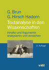 Buchcover Textanalyse in den Wissenschaften