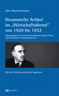 Buchcover Gesammelte Artikel im "Wirtschaftsdienst" von 1920 bis 1932