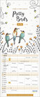 Buchcover Familienplaner Pretty Birds 2026