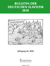Buchcover Bulletin der Deutschen Slavistik 2018