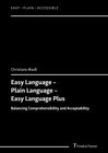 Buchcover Easy Language – Plain Language – Easy Language Plus
