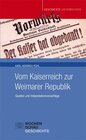 Buchcover Vom Kaiserreich zur Weimarer Republik