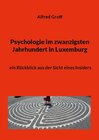 Buchcover Psychologie im zwanzigsten Jahrhundert in Luxemburg