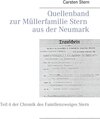 Buchcover Quellenband zur Müllerfamilie Stern aus der Neumark