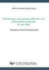 Buchcover Rechtsfragen zum gesellschaftlichen und und wirtschaftlichen Wandel im Jahr 2020