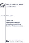 Buchcover Einfluss von Nachhaltigkeitsaspekten auf die Kaufentscheidung deutscher Weinkonsumenten