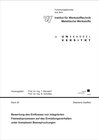 Buchcover Bewertung des Einflusses von integrierten Festwalzprozessen auf das Ermüdungsverhalten unter komplexen Beanspruchungen