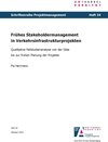 Buchcover Frühes Stakeholdermanagement in Verkehrsinfrastrukturprojekten