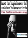 Buchcover Faust: Der Tragödie erster Teil von Johann Wolfgang von Goethe