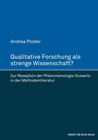 Buchcover Qualitative Forschung als strenge Wissenschaft?