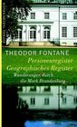 Buchcover Wanderungen durch die Mark Brandenburg / Personenregister. Geographisches Register